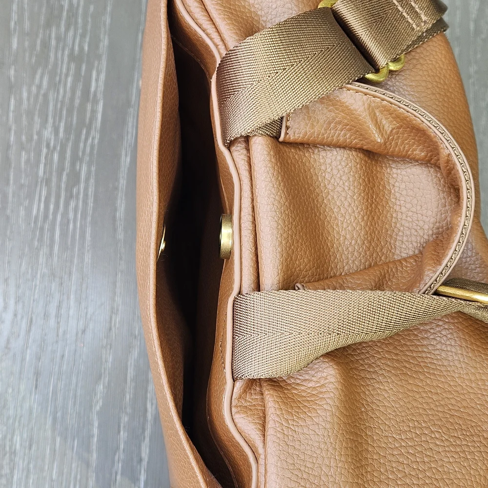 Fawn Design Mini Diaper Bag Backpack Brown Vegan Leather Gold Hardware